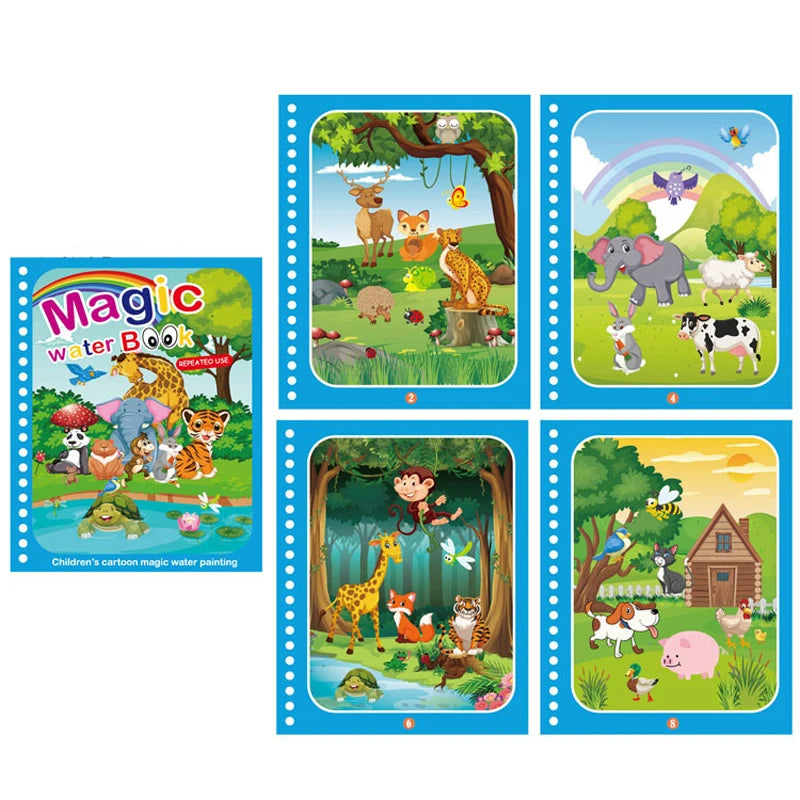 Kids Montessori Toy Coloring Book Magic Water Drawing Book Painting Drawing Toys Sensory EarlyEducation Toys for Baby 1 2 3 Year
