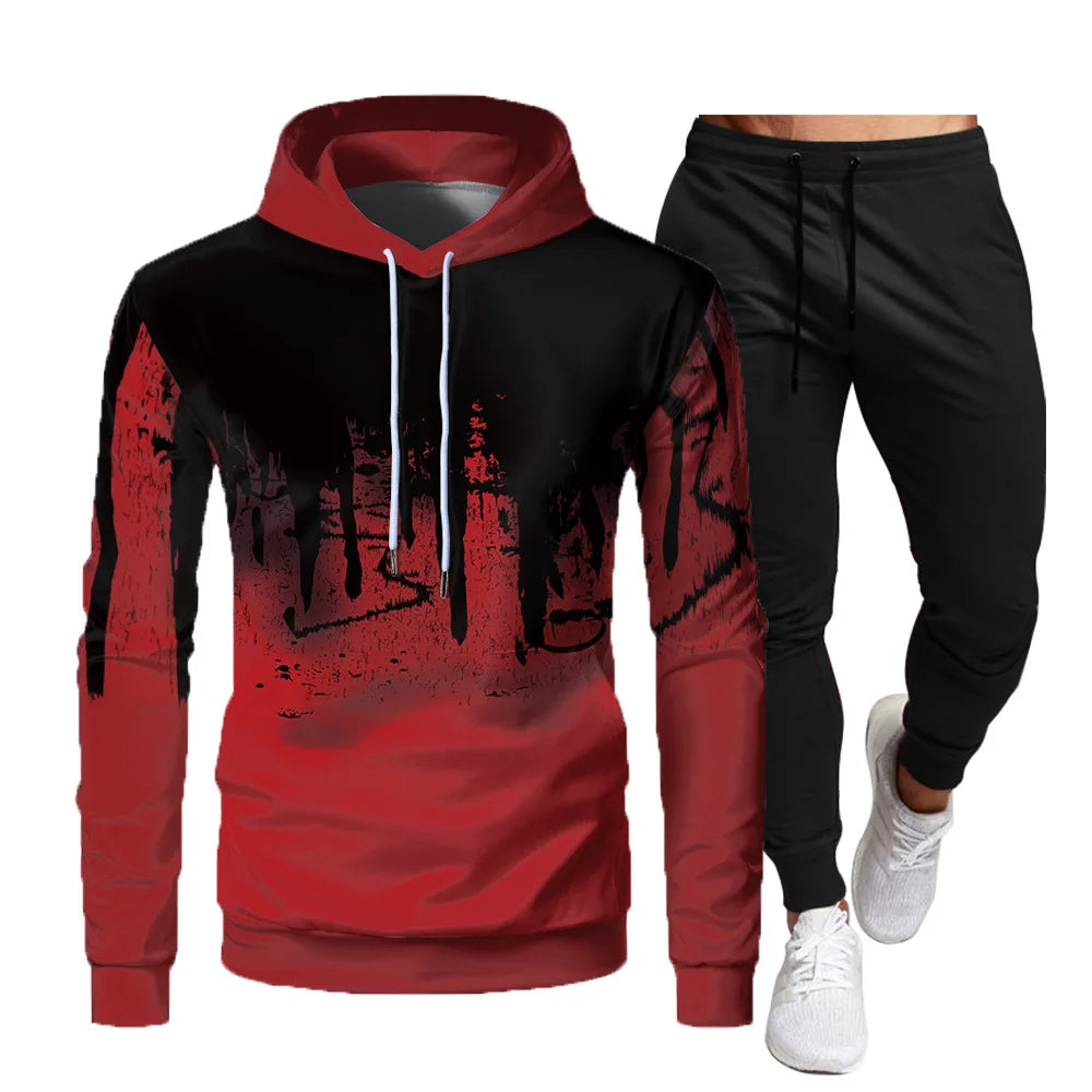 Men's Fashion Hoodie Brand Pants Casual Jogging Suit Sports Wear Sweatshirt