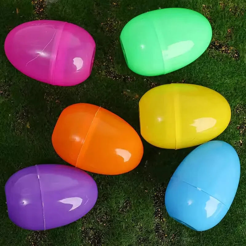 50/10PCS Plastic Easter Eggs Fillable Plastic Egg Kids Toy Colorful Gift Packaging Box Easter Party Hunt Game DIY Craft Supplies