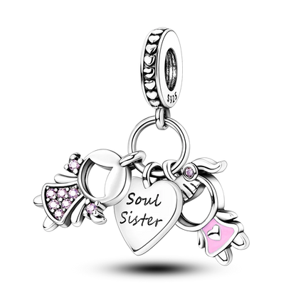 2025 Hot Sale Charms Bead 925 Sterling Silver Pink Butterfly Luminous Firefly Dangle Fit Bangle Bracelet Necklace DIY Jewelry