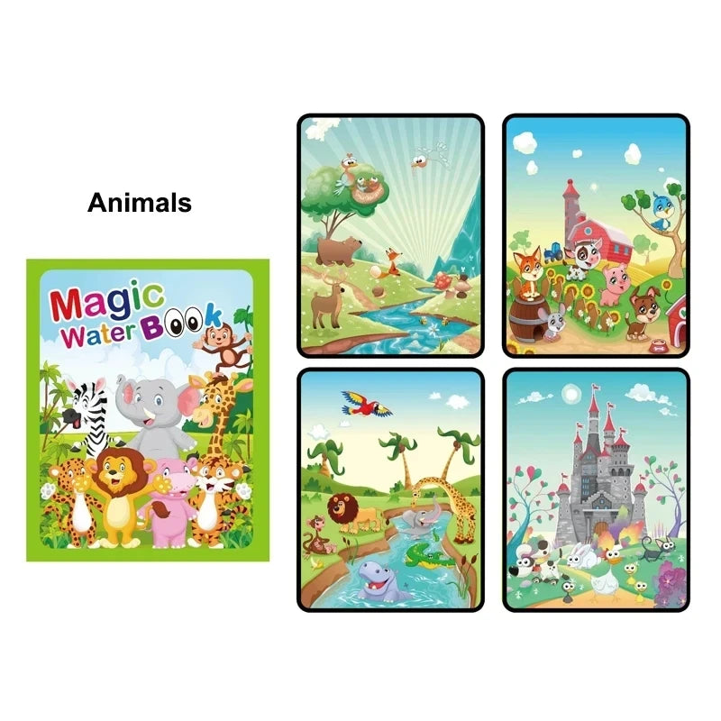 Kids Montessori Toy Coloring Book Magic Water Drawing Book Painting Drawing Toys Sensory EarlyEducation Toys for Baby 1 2 3 Year