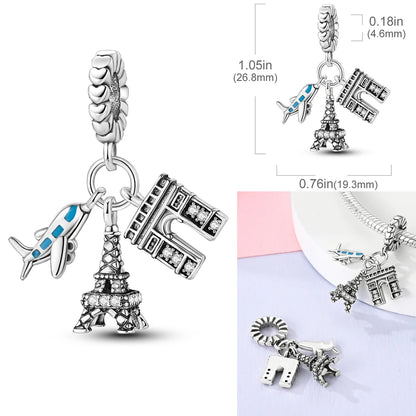 2025 Hot Sale Charms Bead 925 Sterling Silver Pink Butterfly Luminous Firefly Dangle Fit Bangle Bracelet Necklace DIY Jewelry