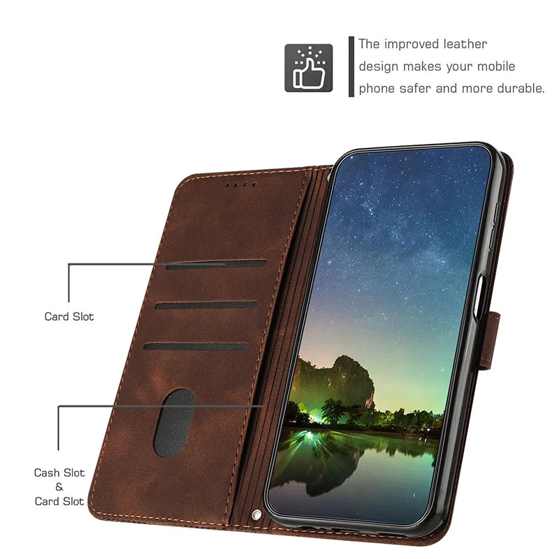 Wallet Magnetic Leather Case For Oppo F25 F23 f21 F21S Pro 4G 5G Flip Phone Cover
