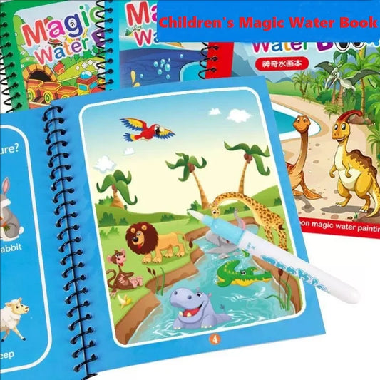 Kids Montessori Toy Coloring Book Magic Water Drawing Book Painting Drawing Toys Sensory EarlyEducation Toys for Baby 1 2 3 Year