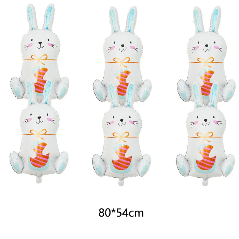 1pc,Large Easter Standing Balloon for Happy Easter Day Party Decorations 150cm Bunny Easter Egg Balloons Kids Party Favors