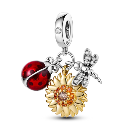 2025 Hot Sale Charms Bead 925 Sterling Silver Pink Butterfly Luminous Firefly Dangle Fit Bangle Bracelet Necklace DIY Jewelry