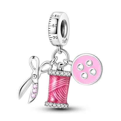 2025 Hot Sale Charms Bead 925 Sterling Silver Pink Butterfly Luminous Firefly Dangle Fit Bangle Bracelet Necklace DIY Jewelry