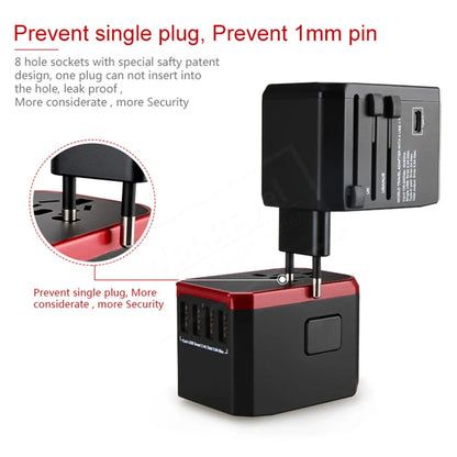 Melery Travel Smart Adapter International Plug Adaptor Wall USB Type C Charger AC Power US EU UK AU for iPhone iPad Android
