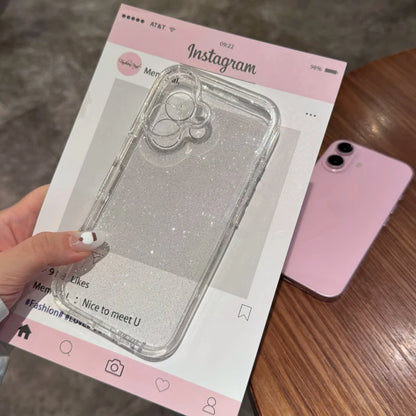 Luxury Glitter Transparent Bling Case For iPhone 11 12 13 14 15 16 Pro Max X XR XS 7 8 Plus Shockproof Soft Bumper Cover