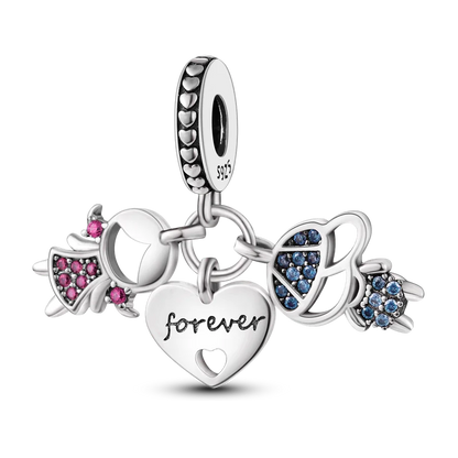 2025 Hot Sale Charms Bead 925 Sterling Silver Pink Butterfly Luminous Firefly Dangle Fit Bangle Bracelet Necklace DIY Jewelry