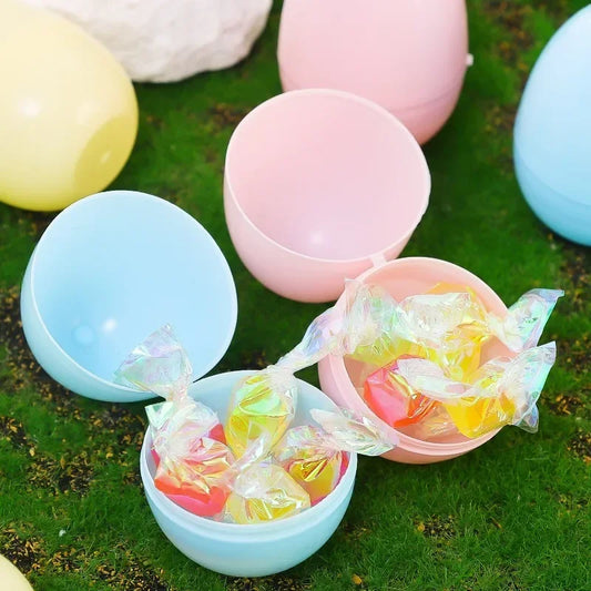 50/10PCS Plastic Easter Eggs Fillable Plastic Egg Kids Toy Colorful Gift Packaging Box Easter Party Hunt Game DIY Craft Supplies