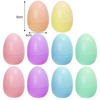 50/10PCS Plastic Easter Eggs Fillable Plastic Egg Kids Toy Colorful Gift Packaging Box Easter Party Hunt Game DIY Craft Supplies
