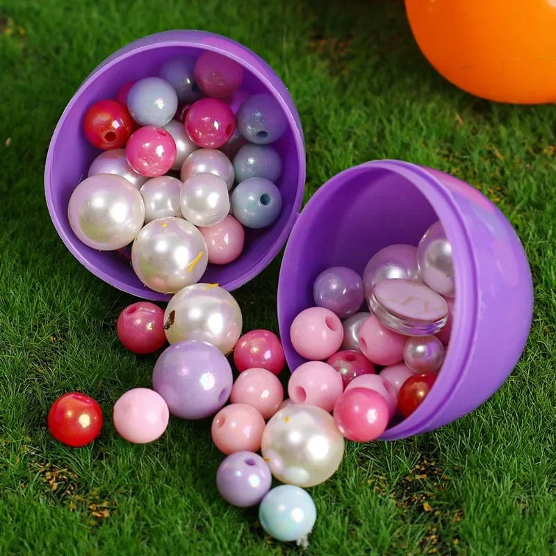 50/10PCS Plastic Easter Eggs Fillable Plastic Egg Kids Toy Colorful Gift Packaging Box Easter Party Hunt Game DIY Craft Supplies