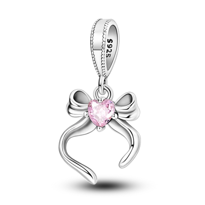 2025 Hot Sale Charms Bead 925 Sterling Silver Pink Butterfly Luminous Firefly Dangle Fit Bangle Bracelet Necklace DIY Jewelry